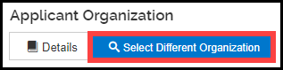 image highlighting select different organization button