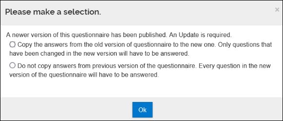 Graphic of the popup window that appears after clicking the update available button.