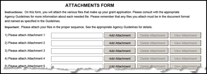 Attachments Form