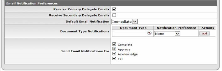 Email Notification Preferences
