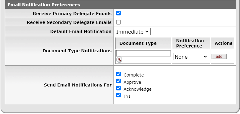 image of email notification settings
