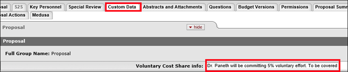 The Custom Data Tab