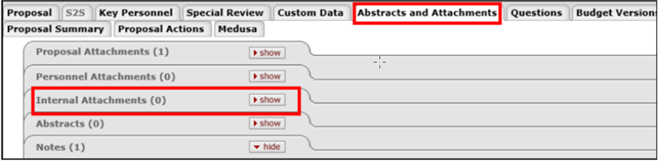 The Abstracts and Attachments Tab