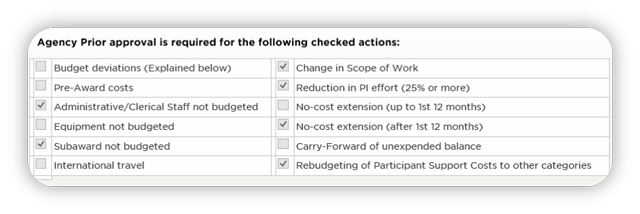 Agency prior approval checklist in Account Explorer